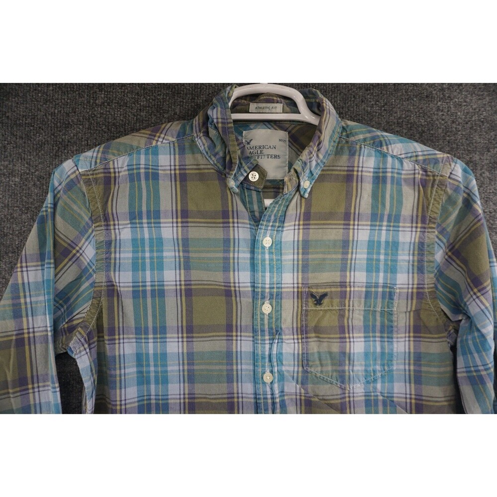American Eagle Shirt Mens Small Athletic Fit Button Down Long Sleeve